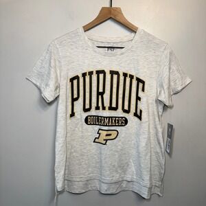 Pro Edge Purdue Boilermakers Women's T-Shirt Heather Gray Graphic Tee Medium NWT